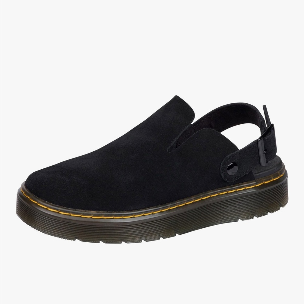 Dr. Martens Black Suede Mules